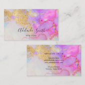 lila blaues Gold künstlerisches abstrakt Visitenkarte (Vorne/Hinten)