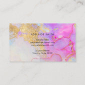 lila blaues Gold künstlerisches abstrakt Visitenkarte (Rückseite)