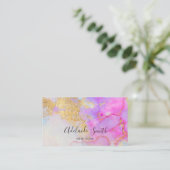 lila blaues Gold künstlerisches abstrakt Visitenkarte (Stehend Vorderseite)