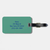 Lila blaues grünes Muster Gepäckanhänger (Rückseite horizontal)