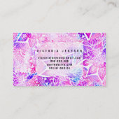 Lila Blaues Henna boho Blumenmandala Makeup Visitenkarte (Rückseite)