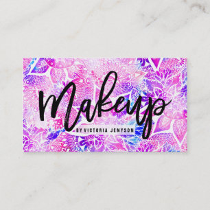 Lila Blaues Henna boho Blumenmandala Makeup Visitenkarte