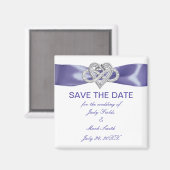 Lila blaues Herzstück speichern das Datumsfenster Magnet (Vorderseite/Rückseite)