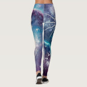 Lila blaues Himmelsmuster Leggings (Rückseite)