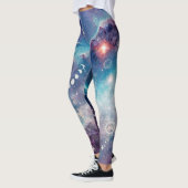Lila blaues Himmelsmuster Leggings (Links)