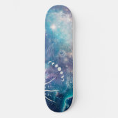 Lila blaues Himmelsmuster Skateboard (Vorderseite)