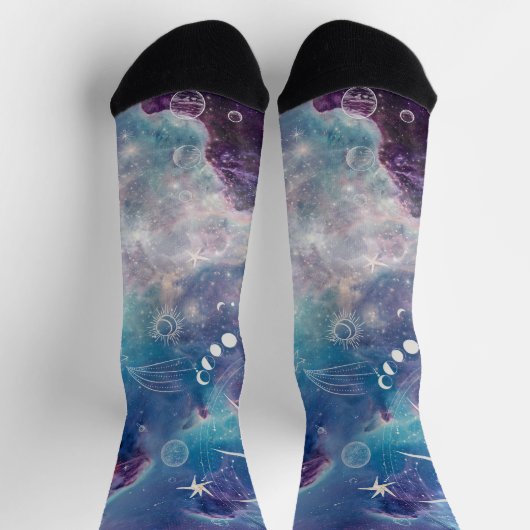 Lila blaues Himmelsmuster Socken (Oben)