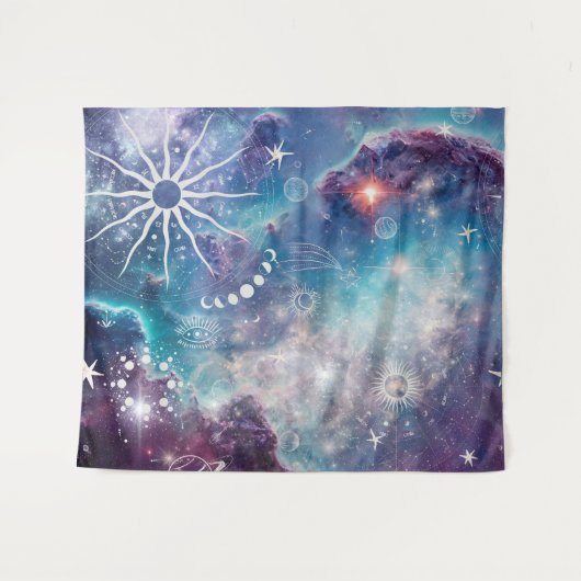 Lila blaues Himmelsmuster Wandteppich (Vorderseite (Horizontal))