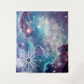 Lila blaues Himmelsmuster Wandteppich (Vorderseite)