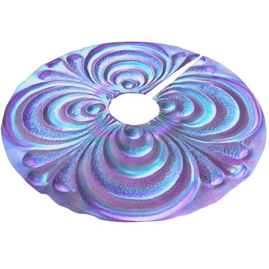 Lila blaues Iridesdesign Polyester Weihnachtsbaumdecke (Schrägansicht)