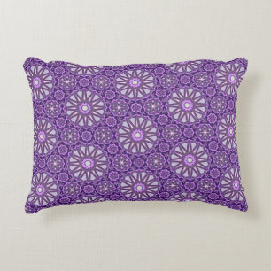 Lila Blaues Kaleidoskop Pinwheel Geometrie Muster Dekokissen