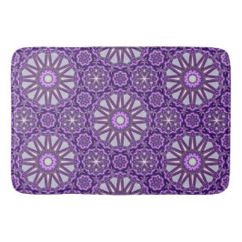 Lila Blaues Kaleidoskop Pinwheel Mandala Muster Badematte