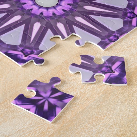 Lila Blaues Kaleidoskop Pinwheel Mandala Muster Puzzle (Seite)