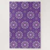 Lila Blaues Kaleidoskop Pinwheel Mandala Muster Puzzle (Vertikal)