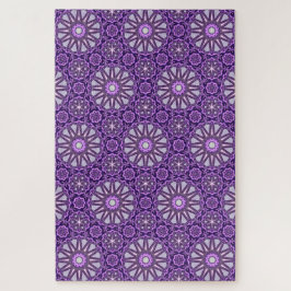 Lila Blaues Kaleidoskop Pinwheel Mandala Muster Puzzle