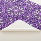 Lila Blaues Kaleidoskop Pinwheel Mandala Muster Sherpadecke (3/4)