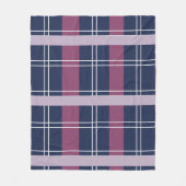 Lila blaues Kariertes Tartan Prüfmuster Fleecedecke (Vorderseite)