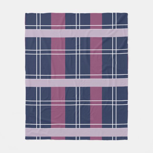 Lila blaues Kariertes Tartan Prüfmuster Fleecedecke (Vorderseite)