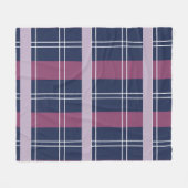 Lila blaues Kariertes Tartan Prüfmuster Fleecedecke (Vorderseite (Horizontal))