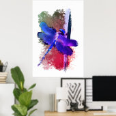 Lila blaues Libellenbild Poster (Heimbüro)