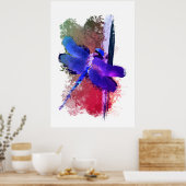 Lila blaues Libellenbild Poster (Küche)