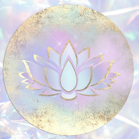 lila-blaues Lotus-Logo Runder Aufkleber