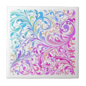 Lila blaues Muster Moderne Keramik Tile Fliese (Vorderseite)