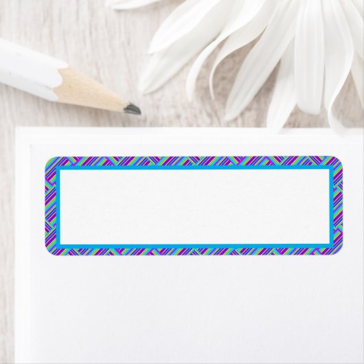 Lila blaues Muster Rücksendeadresse-Etikett (Insitu)