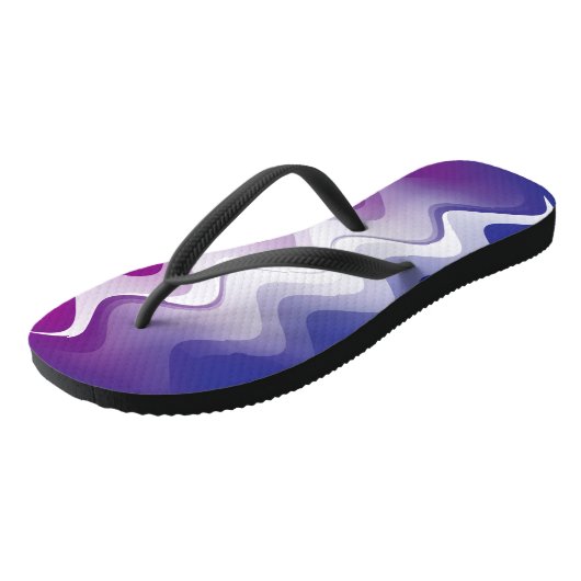 Lila blaues Paar von Flip Flops Badesandalen (Schrägansicht)