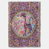 Lila Blaues Perserblumen Blume Peacock Decke (Vorderseite Vertikal)