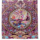 Lila Blaues Perserblumen Blume Peacock Duschvorhang (Vorderseite)