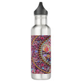 Lila Blaues Perserblumen Blume Peacock Edelstahlflasche (Links)