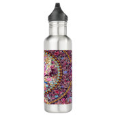 Lila Blaues Perserblumen Blume Peacock Edelstahlflasche (Rechts)