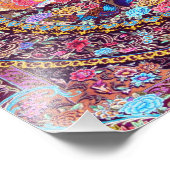 Lila Blaues Perserblumen Blume Peacock Fotodruck (Ecke)