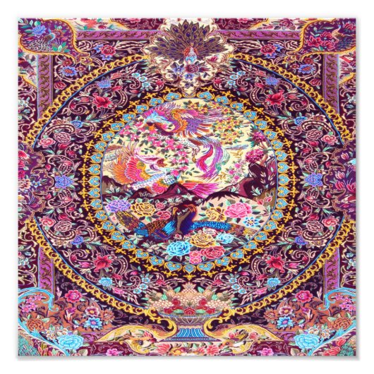 Lila Blaues Perserblumen Blume Peacock Fotodruck (Vorne)