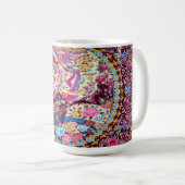 Lila Blaues Perserblumen Blume Peacock Kaffeetasse (VorderseiteRechts)