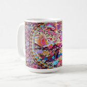 Lila Blaues Perserblumen Blume Peacock Kaffeetasse (Vorderseite Links)