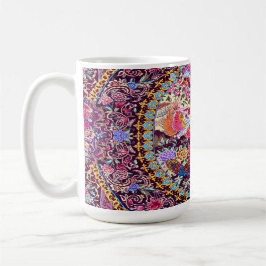 Lila Blaues Perserblumen Blume Peacock Kaffeetasse (Links)