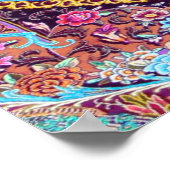 Lila Blaues Perserblumen Blume Peacock Poster (Ecke)