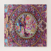 Lila Blaues Perserblumen Blume Peacock Puzzle (Horizontal)