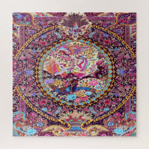 Lila Blaues Perserblumen Blume Peacock Puzzle