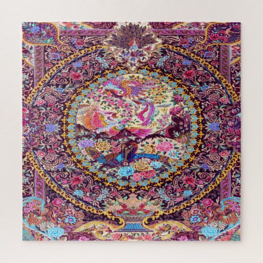 Lila Blaues Perserblumen Blume Peacock Puzzle (Vertikal)