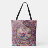 Lila Blaues Perserblumen Blume Peacock Tasche (Vorderseite)