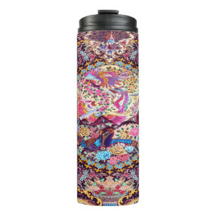 Lila Blaues Perserblumen Blume Peacock Thermosbecher