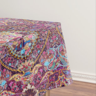 Lila Blaues Perserblumen Blume Peacock Tischdecke