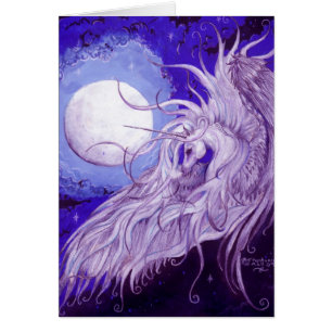Lila blaues Pferd Unicorns-Mond-Mondpegasus