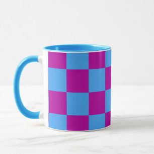 Lila blaues Prüfmuster für Karo Tasse