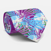 Lila Blaues Seepferd Krawatte (Gerollt)