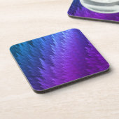 Lila Blaues Tye Dye Feder Muster Getränkeuntersetzer (Linke Seite)
