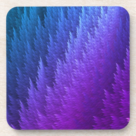Lila Blaues Tye Dye Feder Muster Getränkeuntersetzer (Vorderseite)